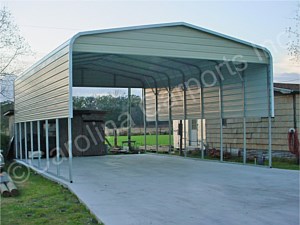 Regular Roof Style Carport with two Panels on Each Side